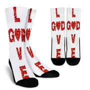 Love God Crew Socks