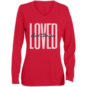 loved and chosen 1788 Ladies' Moisture-Wicking Long Sleeve V-Neck Tee