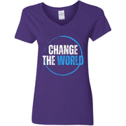 change the world G500VL Ladies' 5.3 oz. V-Neck T-Shirt