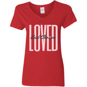 loved and chosen G500VL Ladies' 5.3 oz. V-Neck T-Shirt