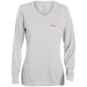 loved and chosen 1788 Ladies' Moisture-Wicking Long Sleeve V-Neck Tee