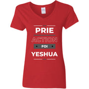 prie G500VL Ladies' 5.3 oz. V-Neck T-Shirt