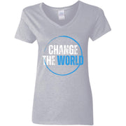 change the world G500VL Ladies' 5.3 oz. V-Neck T-Shirt