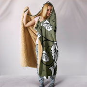 White Fish Print Hooded Blanket-Free Shipping
